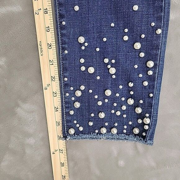 Chicos Jeans Size 2R Chicos 00R Pearls So Slimming Girlfriend Ankle Beads 28x26 - Picture 12 of 13